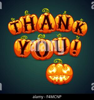 Zucca di Halloween dice Grazie Illustrazione Vettoriale