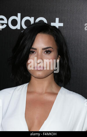 Samsung Festeggia il Nuovo Galaxy S6+ di bordo e Galaxy nota5 - arrivi con: Demi Lovato dove: West Hollywood, California, Stati Uniti quando: 19 Ago 2015 Foto Stock