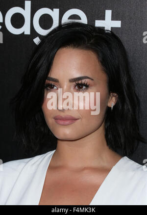 Samsung Festeggia il Nuovo Galaxy S6+ di bordo e Galaxy nota5 - arrivi con: Demi Lovato dove: West Hollywood, California, Stati Uniti quando: 19 Ago 2015 Foto Stock