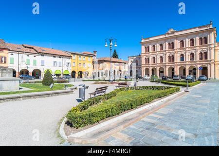 Piazza principale di Novellara, Italia. Foto Stock