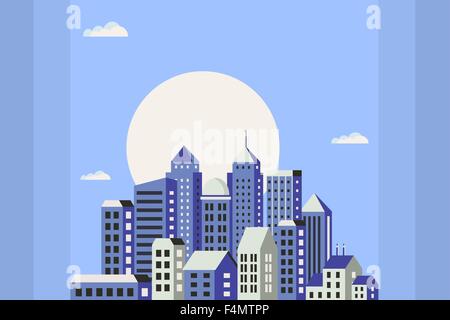 Uno stile piatto di case Illustrazione Vettoriale