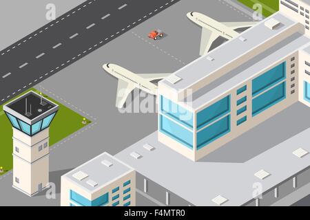 Aeroporto di città Illustrazione Vettoriale