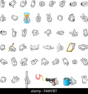 Set di mani gesto Cartoon Illustrazione Vettoriale