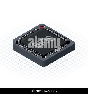 Isometrica del chip del BIOS Illustrazione Vettoriale