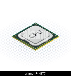 Processore isometrica illustrazione vettoriale Illustrazione Vettoriale