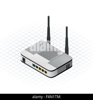 Isometrica Router Wireless illustrazione vettoriale Illustrazione Vettoriale