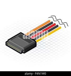 Isometrica, 16 Pin del connettore SATA Illustrazione Vettoriale