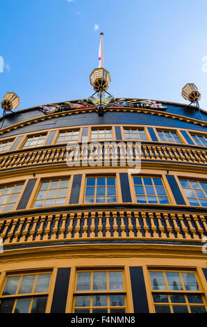 HMS Victory, Lord Nelson nave ammiraglia, a Portsmouth Historic Dockyard, Hampshire, Inghilterra. Foto Stock