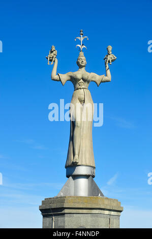 Imperia con re Sigismondo e Papa Martino V, porto statua, Konstanz, Baden-Württemberg, Germania Foto Stock