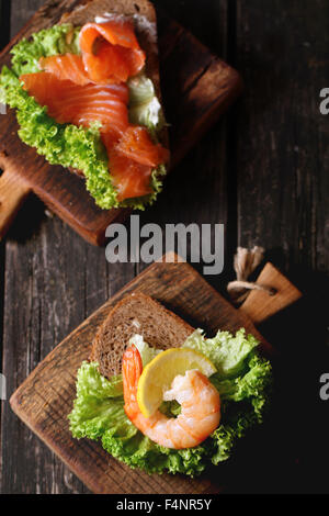 Sandwich con frutti di mare Foto Stock