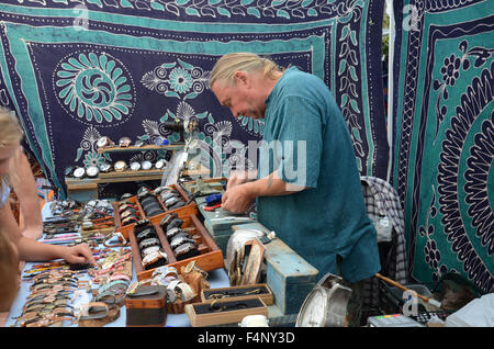 Las Dalias, mercato hippy a San Carlos a Ibiza Foto Stock