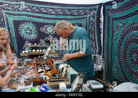 Las Dalias, mercato hippy a San Carlos a Ibiza Foto Stock