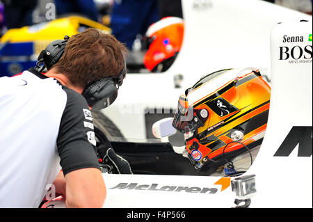Stoffel Vandoorne in una Mclaren Honda al Goodwood Festival of Speed NEL REGNO UNITO. Foto Stock