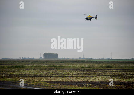 Lakenheath, Suffolk, Regno Unito. Xxi oct, 2015. RAF Lakenheath FA-18 Hornet crash scena Credito: Jason Marsh/Alamy Live News Foto Stock