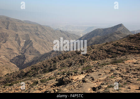 Scenario del sud del Dhofar, Jabal al-Qamar, Oman Foto Stock