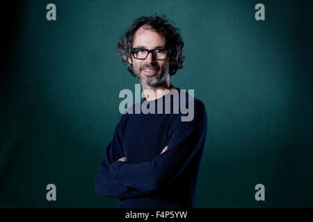 James Rhodes, il British pianista concertista, all'Edinburgh International Book Festival 2015. Edimburgo. Il 30 agosto 2015 Foto Stock