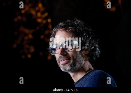 James Rhodes, il British pianista concertista, all'Edinburgh International Book Festival 2015. Edimburgo. Il 30 agosto 2015 Foto Stock