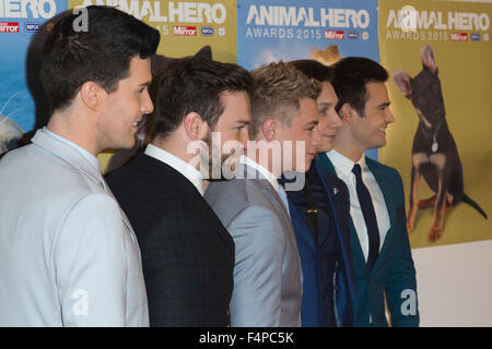 Londra, Regno Unito. Xxi oct, 2015. Gruppo Collabro. Daily Mirror & RSPCA eroe animale Awards, tappeto rosso arrivi. Credito: Nick Savage/Alamy Live News Foto Stock