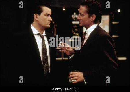 Charlie Sheen, Michael Douglas / Wall Street 1987 diretto da Oliver Stone Foto Stock