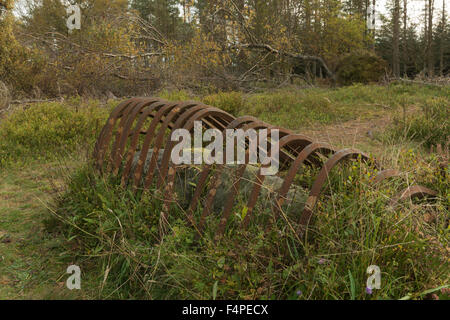 La pietra di raccolta presso il sito della battaglia di Sheriffmuir, guardando a sud sud-ovest, Sheriffmuir,Perthshire,Scozia,UK, Foto Stock