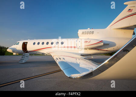 Dassault Falcon 50 jet aeromobili parcheggiati in Naples, Florida, Stati Uniti d'America Foto Stock