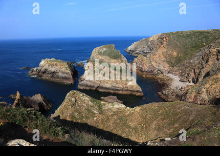 Francia, Bretagna, il roccioso Cap Sizun, a Pointe du Van Foto Stock