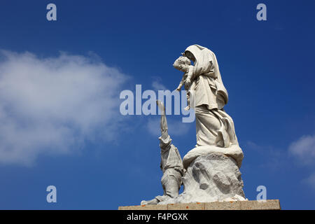 Francia, Bretagna, Cap Sizun, monumento, la cattedrale di Notre Dame des Naufrages, memoriale di WW2 a Pointe du Raz Foto Stock