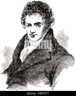 Robert Fulton (1765-1815), ingegnere angloamericano e inventore che è ampiamente accreditato con lo sviluppo del piroscafo, Ritratto, incisione, 1889 Foto Stock