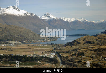 Queenstown e il lago Wakatipu, Otago, Nuova Zelanda Foto Stock