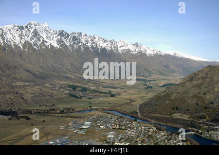 Queenstown e il Remarkables, Otago, Nuova Zelanda Foto Stock