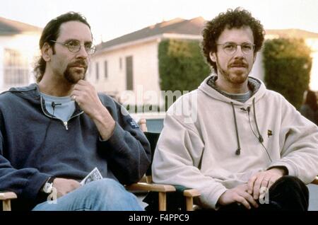 Sul set, Joel e Ethan Coen / Il grande Lebowski (1998) / 1997 diretto dai fratelli Coen [Polygram Filmed Entertainment ] Foto Stock