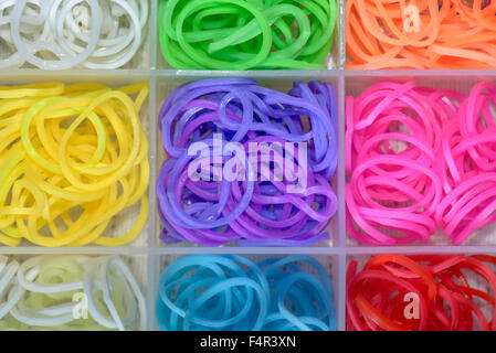 Elastico telaio rainbow band vista ravvicinata Foto Stock