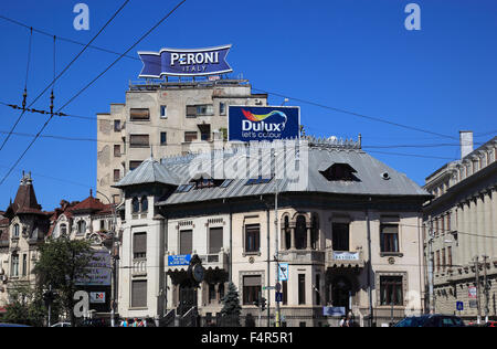 La Piata Romana, un posto centrale in Bucarest, Romania Foto Stock