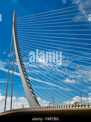 Assut de l o ponte, Città delle Arti e delle scienze, (Ciudad de las Artes y las Ciencias), Valencia, Spagna. Foto Stock