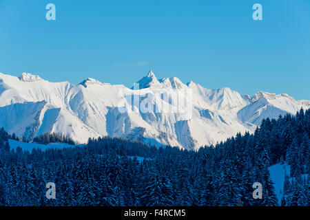 Les muschi, montagna, montagne, neve, Vaud, VD, Alpes vaudoises, Vaud Alpi, Alpi, Svizzera inverno, pass, Col des muschi Foto Stock