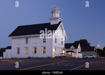 Stati Uniti d'America, STATIUNITI, America, California, West Coast, mendocino, dawn, edificio, piccola città, street Foto Stock