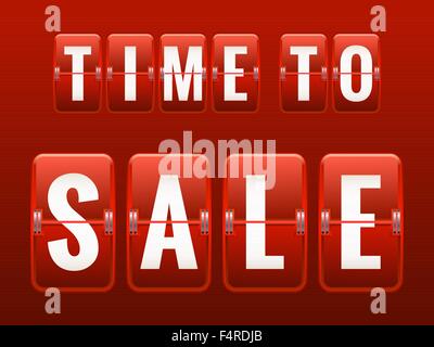 Vendita analog flip clock. EPS 10 Illustrazione Vettoriale