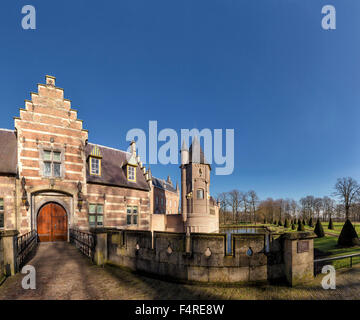 Paesi Bassi, Olanda, Europa, castello, inverno, Heeswijk, castello, Heeswijk Dinther, Brabant Foto Stock