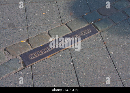 Berlino, Germania, Europa, Leipzig square, iscrizione, parete, storia, di confine Foto Stock