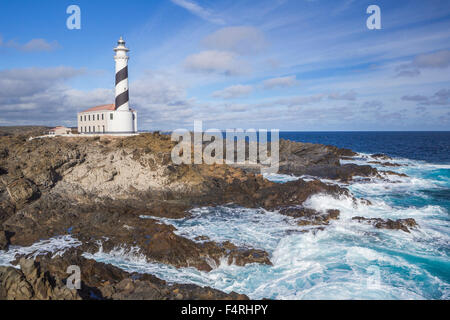 Isole Baleari, Favaritx, paesaggio, Menorca, Baleari, Spagna, Europa, molla, architettura, isola, faro, nessun popolo, t Foto Stock