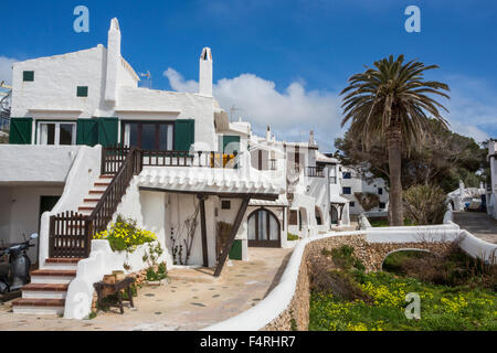 Isole Baleari, Binibeca, villaggio di pescatori, paesaggio, Menorca, Isola, vecchio Binibeca, Spagna, Europa, arco, architettura, no peo Foto Stock