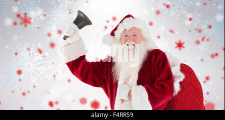 Immagine composita di felice santa squilla una campana Foto Stock