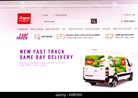 Argos website homepage online screenshot dello schermo shop di web site di shopping del internet segno netto nel Regno Unito Foto Stock