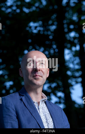 Christopher Brookmyre, il romanziere scozzese e la criminalità scrittore, all'Edinburgh International Book Festival 2015. Edimburgo. Il 31 agosto 2015 Foto Stock