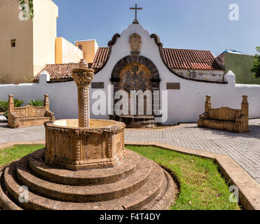 Spagna, Europa, Teror, Gran Canaria Isole Canarie, Plaza Teresa de Bolivar, città, villaggio, estate, Foto Stock