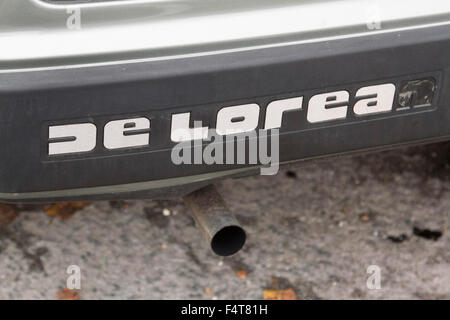 Wimbledon Londra,UK. Il 22 ottobre 2015. Un vintage Delorean auto simile a quella presente in American Film di fantascienza Ritorno al futuro viene avvistato su Wimbledon Common. Credito: amer ghazzal/Alamy Live News Foto Stock