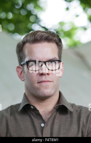 David Torrance, politico britannico giornalista e autore e storico contemporaneo al Edinburgh International Book Festival 2015. Edimburgo. Il 31 agosto 2015 Foto Stock