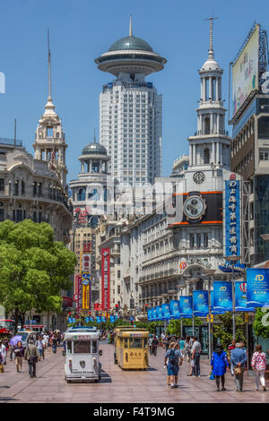 Cina Shanghai City, Nanjin Lu Street Foto Stock