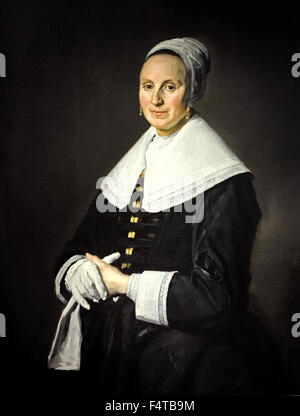Ritratto di una donna con guanti 1645 Frans Hals 1582-1666 olandese Paesi Bassi Foto Stock