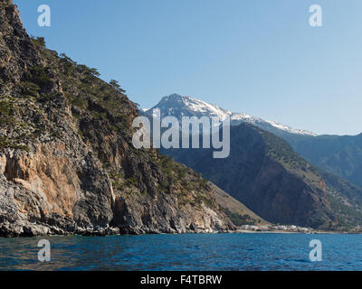 Agia Roumeli su Creta costa sud Foto Stock